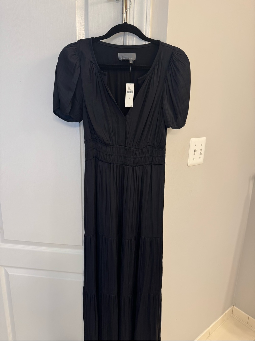 Anthropologie Somerset Dress in silky black material